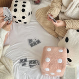 Popxstar 20cm ins creative simple home decoration pillow fun simulation dice plush toy sofa cushion floor mat