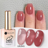 popxstar UR SUGAR 15ml Jelly Milky White Translucent Color Gel Polish Semi Permanent UV Gel Nail Art Soak Off Gel Varnish Latest Fashion