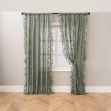 French Lace Gauze Curtains Princess-style Drapes for Living Room Dining Room Elegant Solid White Window Ruffled Tulle Curtains