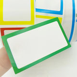 Popxstar 250PCS Colorful Bordered Name Tag Sticker Labels Rolls Plain Name Tags Stick On for Kids,Desk, Clothes Storage Boxes Package