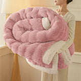 Double Layer Rabbit Fur Sherpa Blanket Winter Thick Warm Fluffy Faux Fur Throws Blankets for Sofa Soft Plush Bed Cover Blanket