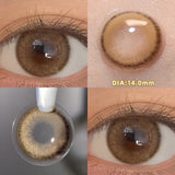 Popxstar Prescription Contact Lenses Myopia Lenses with Diopters Natural Pupils Color Contact Lenses for Eyes Brown Lenses 2pcs