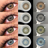Popxstar  1pair METATRON Color Contact Lenses for Eyes Brown Eye Contacts Gray Pupils Yearly Use Women Cosmetics Color Eye Lens