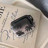 Popxstar  Wave Edging Coconut Tree Gradient Transparent Silicone Earphone Case for AirPods Pro 2 3 1 3nd Generation Bluetooth Charging Box