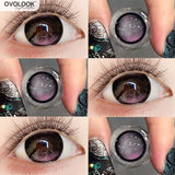 Popxstar  2pcs Colored Contact Lenses for Eyes Myopia Eye Color Lens Violet Lens Blue Lens Natural Black Pupils Makeup Brown Lens