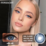 Popxstar  2pcs Blue Color Contact Lenses for Eyes High Quality Brown Natural Lens Green Pupils Korean Soft Lens Cosmetic Yearly