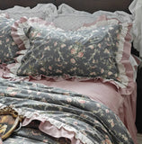 1 Piece Luxury European Style Embroidered Lace Ruffle Pillowcase, 100% Cotton Decorative Sham, Hotel & Home Bedding Essentials