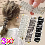 Popxstar 1/3Pcs Fashion Ponytail Elastic Hair Bands for Women Telephone Wire Hair Ties Scrunchies Hairbands Girls Hair Accessories