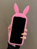 Popxstar  Cute 3D Bunny Rabbit Ear Silicone Phone Case for IPhone 13 14 15 16 Pro Max Japan Ins Funny Cartoon Shockproof Back Cover Case