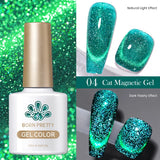 Popxstar 10ml Rainbow Purple Water Light Cat Magnetic Gel Nail Polish Shining Sliver-light Holographics Semi Permanent UV Gel