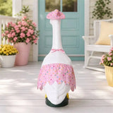 Light Fabric Summer Bikini Decor Kit Polka Dot Hat Ruffle Skirt Fit 23in Porch Goose Outdoor Patio Holiday Ornament