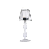 Popxstar  European Style Glass Desk Lamp Shaped Candle Holder High Legged Striped Candle Holder Wedding Home Creative Decoration