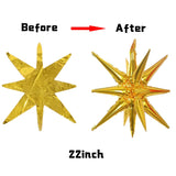 Popxstar  1/2/5pcs Starbust Balloons Rose Gold Silver Gold Explosion Star Foil Balloon for Birthday Christmas Wedding Decor Kid Air Globos