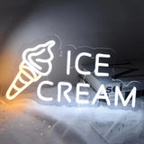 Creamy Ice Cream Neon Sign - Vibrant Wall Art for Ice Cream Shops, Bars & Bedrooms LED Lighting - Perfect Party Accent