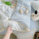 Popxstar  Ins Princess Bedding Set Floral Duvet Cover Set Flat Sheets Set Single Twin Double Size Bed Linen Set Back To School Season