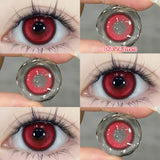 Popxstar 2pcs/pair Cyber Series Halloween Colored Contact Lenses for Makeup Eyes Big Pupils Red Contact Lenses Brown Lens Myopia