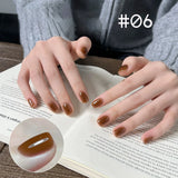 1-12pcs TC Semi Transparent Maillard Brown Solid Color Gel Nail Polish Pure Desire Pink Nails Red Nais White Nails Nail Art