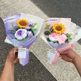 Crochet Flower Bouquet Mother's Day Gifts Carnation Artificial Flower Parents' day Flower Bouquet Sunflower Graduation Gifts