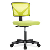 Popxstar Mesh with Lumbar Support Armless Office Chair Low Back with Wheels Adjustable Height 360° Rolling Swivel Computer Chair
