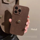 Popxstar Luxury Brown Leather Phone Case with Retro Wristlet for iPhone 15 Pro Max 14 11 12 13 XS X 7 8 Plus, Vintage Case for iPhone