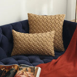 Fashion Car Backrest Cushion Cover Soft Faux Suede Home Decorative Navy Blue Pillow Cover Woven Pattern Green 45x45cm/30x50cm