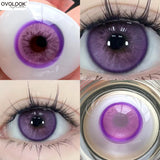 Popxstar 1 Pair Purple Beauty Colored contact lenses For Eyes Halloween Makeup Lens Pupils Fashion Big Eye Lenses Myopia Lenses