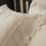 Popxstar  4/5Pcs French Vintage Bedding Sets 85% Cotton and 15% Linen Stitch Embroidery Double Bed Sheet Coverlet Quilt Cover Pillowcases