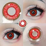 Popxstar  2PCS(1 Pair) Myopia With Diopter Colorful Cosplay Contact Lenses For Eyes Yellow Blue Red Green Halloween Lenses Yearly