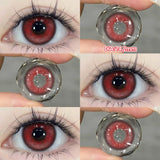 Popxstar  2pcs/pair Cyber Series Halloween Colored Contact Lenses for Makeup Eyes Big Pupils Red Contact Lenses Brown Lens Myopia