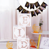 Popxstar Eid Mubarak Transparent Box Letter Balloons Box Ramadan Kareem Decor Balloon Party Decoration Muslim Islamic Balloon Accessories