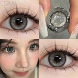 Popxstar  0~600 Myopia Black Lenses Gray Lenses Korean Style Big Eyes Lens Colored Contact Lenses with Degree Prescription Contacts