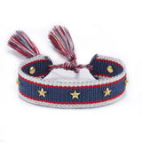 popxstar Hand Woven Bracelets Adjustable Studded Stars Bracelet Fashion Jewelry Gifts