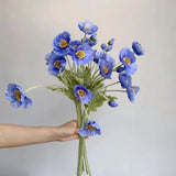 Popxstar spring decor Artificial Flowers Fake Poppy Silk Flowers Long Stem Housewarming Garden Table Wedding DIY Party Wedding Bridal Bouquet Decor