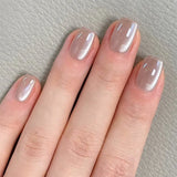 Popxstar  24pcs Solid Color Red False Nails Cat's Eye Short Square Fake Nail Art Simple Wearable Full Cover Nail Tip Press on Nails Set