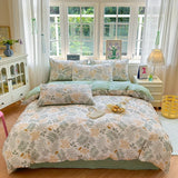 Popxstar  Floral Printed Duvet Cover 1Piece- 100% Cotton Luxury Bedding, Pre-Washed for Softness, for Bedroom Decor - Zipper Closure