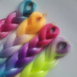 Popxstar Tinsel Jumbo Braiding Hair 4 Tones Ombre Braids Colored Braiding Hair Mix Hair Tinsel  24 inch Festival Rave Hair For Girls Kids