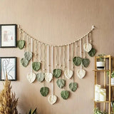 popxstar New Boho Home Decor Macrame Tapestry Macrame Leaf Feather Wall Hanging Decor For Living Room Bedroom Boho Wall Art Home Decor