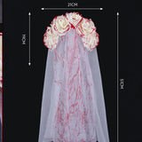 New Ghost Bride Bloodshed Headveil Hair Buckle Mask Halloween Ghost Festival Costume Accessories Party Props