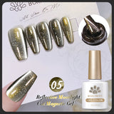 Popxstar 10ml Rainbow Purple Water Light Cat Magnetic Gel Nail Polish Shining Sliver-light Holographics Semi Permanent UV Gel