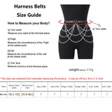 Popxstar Women Fashion Belly Belt Chain Street Style Belt With Chain Gothic harness chain bustier Harness Waist Belt Clothing Accessories