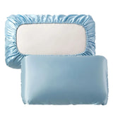 Popxstar Luxury Imitation Silk Elastic Band Pillow Cover Solid Comfortable Smooth Satin Pillowcase Queen High End King Size Pillow Cases