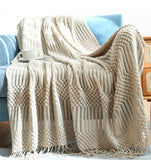 Popxstar  Summer Blanket for Bed Sofa Knitted Blanket With Tassel Nap Blankets Air Conditioning Blanket Soft Throw Blanket Bed Sheet Cover