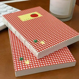 Popxstar Pink Notebook 96-100 Pages Cute Tomato Design Notebook Thick Journal No Bleed Paper for Writing School Office Supplies
