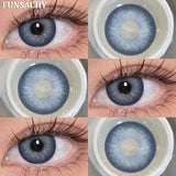 Popxstar  2PCS Natural Brown Gray Lenses for Eyes Blue Lenses Beautiful Pupil Korean Fashion Color Round Lens Yearly Cosmetics