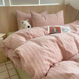 Single Double Exquisite Stripe 1Duvet cover+2Pillowcases 100%Cotton Experience Hotel-Like Comfort with Unparalleled Softness