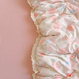 Popxstar  Ins Floral Bedding Set Princess Duvet Cover Set Bed Linen Flat Sheets Set 2 Pillowcases Single Double Queen Size Back To School