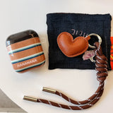 Popxstar  Stripe Love Heart Lanyard For AirPods 4 2024 New Earphone Case For AirPods Pro 2 3nd Generation Wireless Bluetooth Charging Box