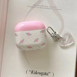 Pink Purple Blue Rose Flower Soft Headphone Protection Cover Case For Apple Airpods 1 2 3 4 Pro 2 Cases Coque Cute with Pendant