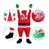 Popxstar New Christmas Decoration Hanging Santa Claus Plush Suit Climbing Window Balcony Roof Chimney Hanging Santa Holiday Decorations