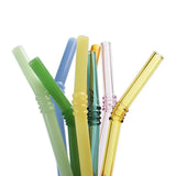 Popxstar 4Pcs/set 15cm Glass Straw with Brushes Heat Resistant Cold Beverage Bent Straws Reusable Straw Cocktails Bar Accessories